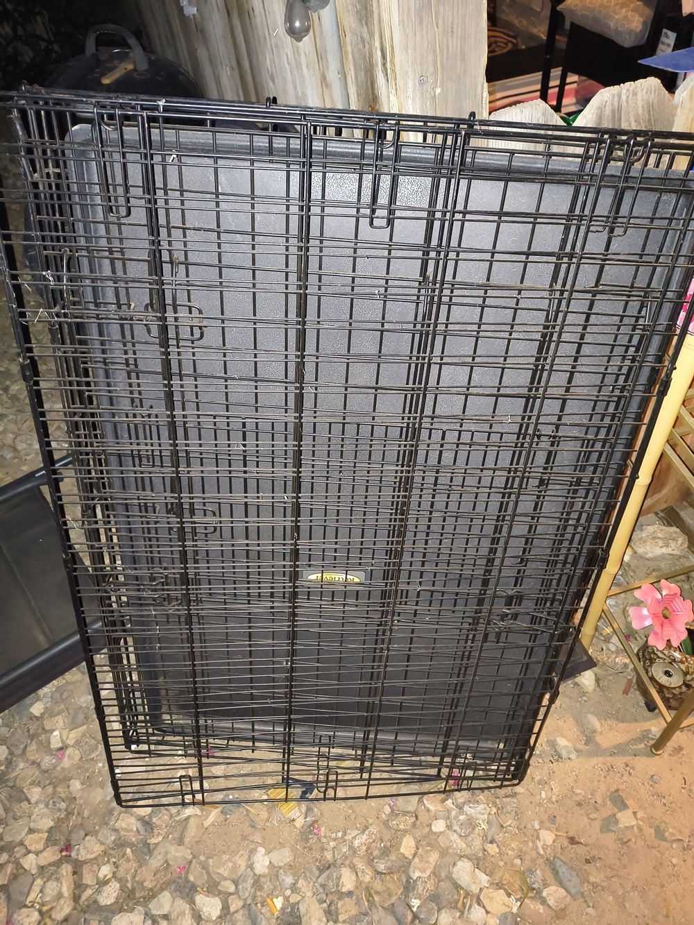 Foldable Black Metal Dog Crate Panel